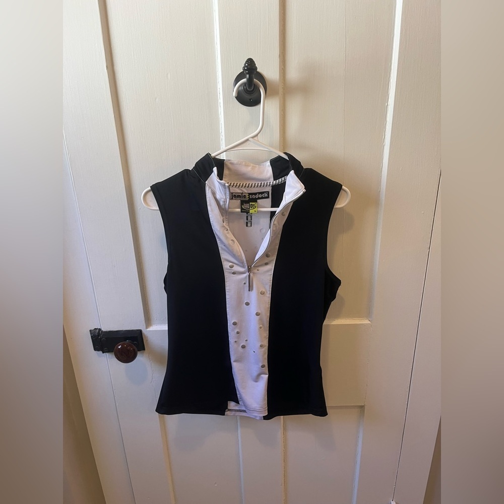 Jamie Sadock Black and White Hugger Golf Tank Top Medium